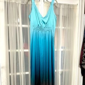 WHBM maxi dress. Ombré blue to brown.